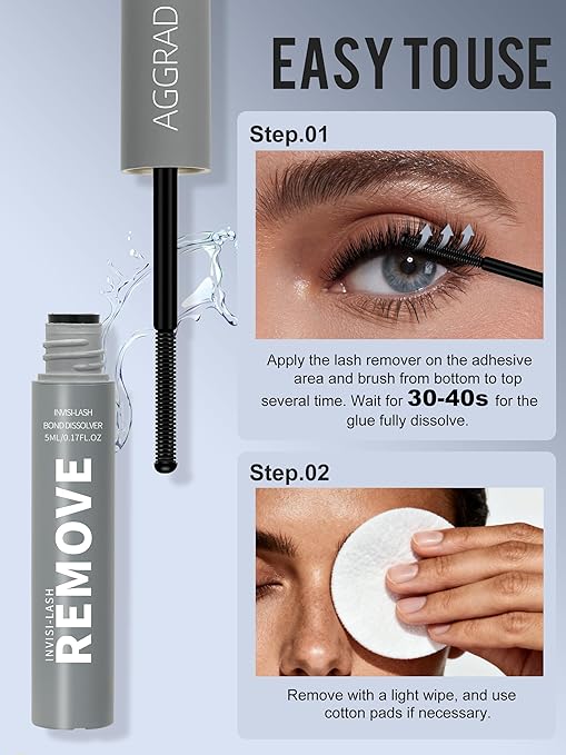 Clear Lash Cluster Glue Bond and Seal Waterproof 150H Super Strong Hold Long-Lasting for Eyelash Clusters Extensions DIY Self Adhesive Individual Lash Glue Kit Clear Bonder & Sealant with Remover
