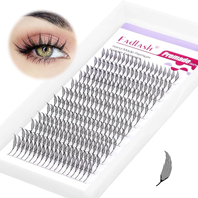 FADLASH Premade Anime Lashes Premade Spire Anime Lash Extensions 0.07 D Curl Volume Premade Lash Fans Manga Lashes Natural Look for Salon Use (0.07-D, 8-14mm)