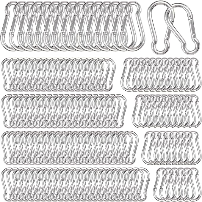 Carabiner Clip Spring Snap Hook, Heavy Duty Spring Snap Hook, Quick Link Keychain Clip for Keys Swing Set Camping Fishing Hiking Traveling