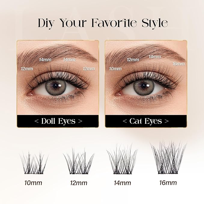 BEFER Lash Clusters, 120 Pcs 3D Curl Eyelash Clusters Volume Individual Lashes Extensions 10-16MM Wispy Eyelash DIY At Home(Vigor, ZE02)