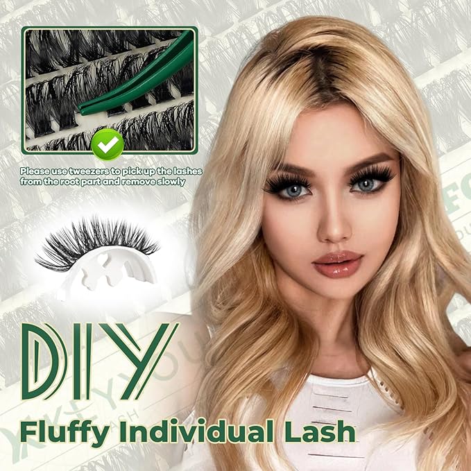 Lash Clusters 280Pcs Eyelash Clusters KEYYOU 80D 0.05D Curl 9-18MIX Clusters Lashes Super Soft Cluster DIY Eyelash Extension at Home(80D-0.05D,9-18MIX)