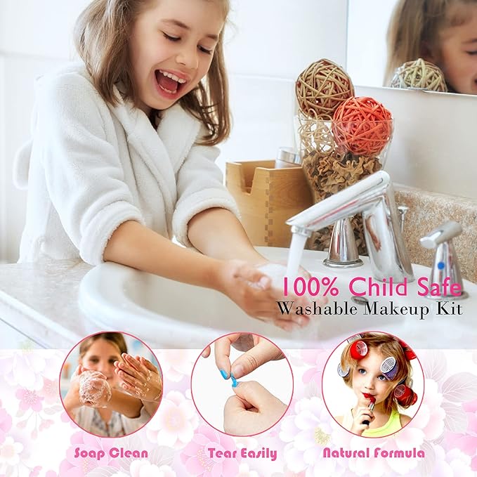Kids Makeup Sets for Girls - Kids Makeup Sets for Girls 5-8, Maquillaje para Niñas, Play Make Up Kit, Best Toys for Little Girl,Princess Toddler Kid Stuff, Ages 3456789 10 Year Old Girl Birthday Gifts