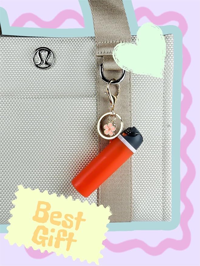 Mini Trendy Bottle Keychain Accessories Compatible with Owala Water Cute Tumbler Cup Chapstick Lip Balm Holder Charms
