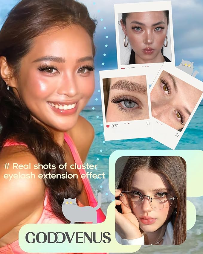 Wispy Lash Clusters Natural Fluffy Cluster Eyelash Extensions 168Pcs Waterproof Individual Lash Extensions10-16mm Eyelashes Clusters for DIY by Goddvenus （CC Curve）