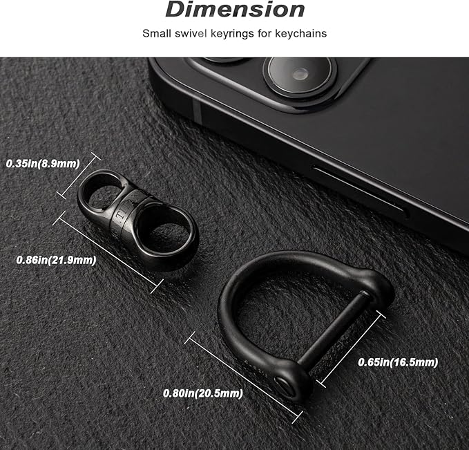 TISUR Titanium Key Ring, Key Chain Rings Heavy Duty Swivel Keyrings Carabiner Keychain For Men And Women Key Chain Assecories