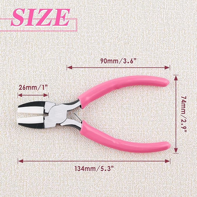 Flat Nose Pliers for Jewelry Making with 2 Replacement Tips, 5 Inch Soft Jaw Pliers with Consistent Grip, Wire Straightener for Beading, Looping, Gripping, Shaping