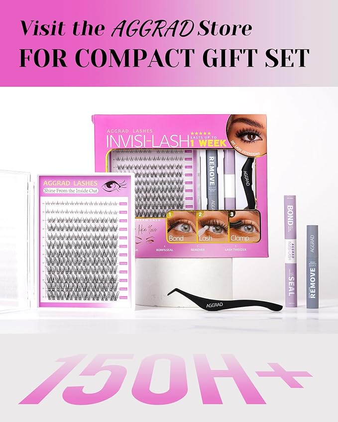 Venus Lash Clusters 8-16mm with 5-6mm Bottom Lashes Natural Eyelash Clusters D Curl -WideSpan DIY Eyelash Extension Individual Fake Eyelashes Clusters with 0.03mm Ultra-Thin Invisible Lash Band