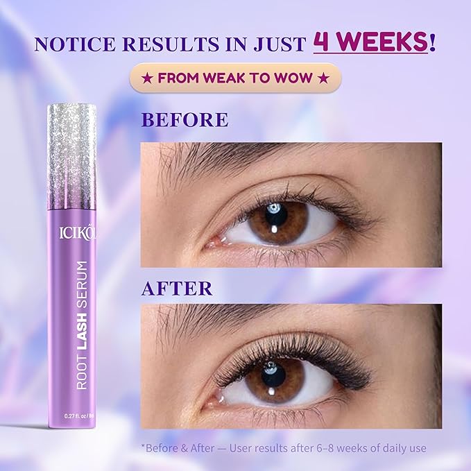 ICIKOL Lash & Brow Growth Serum Set - Eyelash & Eyebrow Serum with Biotin, Peptides & Plant Extracts - Fuller, Longer-Looking Lashes & Thicker Brows - Vegan, Prostaglandin-Free, 2× 8ml Value Duo