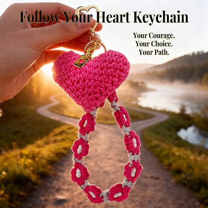 Handmade Crochet Keychains with Daisy Wristband - Inspirational Gifts for Women, Graduation, Birthday