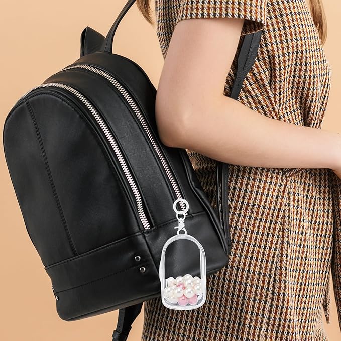 Clear Figure Display Bag with Keychain 7.4"x4.2" Clear Figure Display Bag Pouchette Keychain for Blind Boxes, Mini Figures and Collectibles
