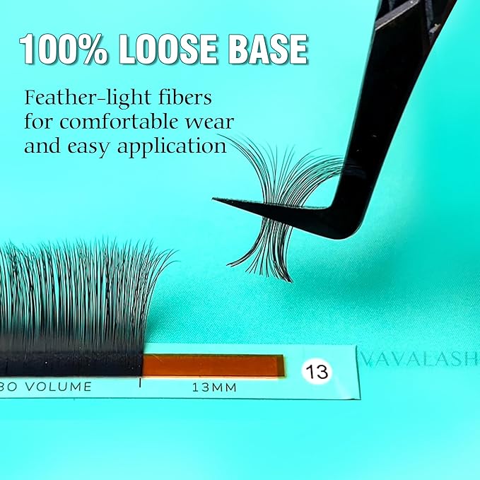 Shimmy-free Lashes Extenisons Self Fanning Eyelash Extensions 0.03 0.05 Turbo Volume Lashes C/CC/D Curl 11mm True Matte Black Lash Extensions Professional Volume Eyelashes (0.03-CC-11mm)