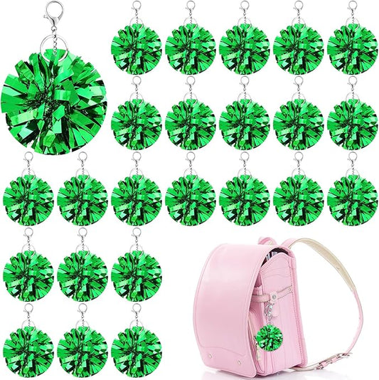 24 Pcs Cheer Pom Pom Keychain Cheerleader Gift Cheering Keyring Camp Team Gift