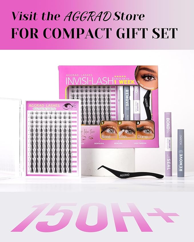 Fairy Lash Clusters Kit 8-18mm Manga Eyelashes Cluster Extension Kit D Curl Individual DIY Fake Lashes Extensions Wet-Look Spiky Anime Self Adhesive False Eyelashes, 0.03mm Ultra-Thin Invisible Band