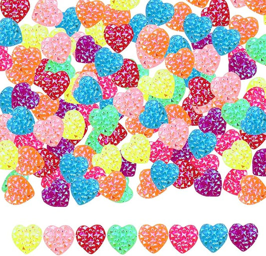 200PCS Sparkle Heart Shape Resin Buttons, Mini Shiny Rhinestones Flat-Back Buttons, for DIY Crafts Jewelry Making Supplies, Necklace, Bracelet, Valentine's Day Decoration