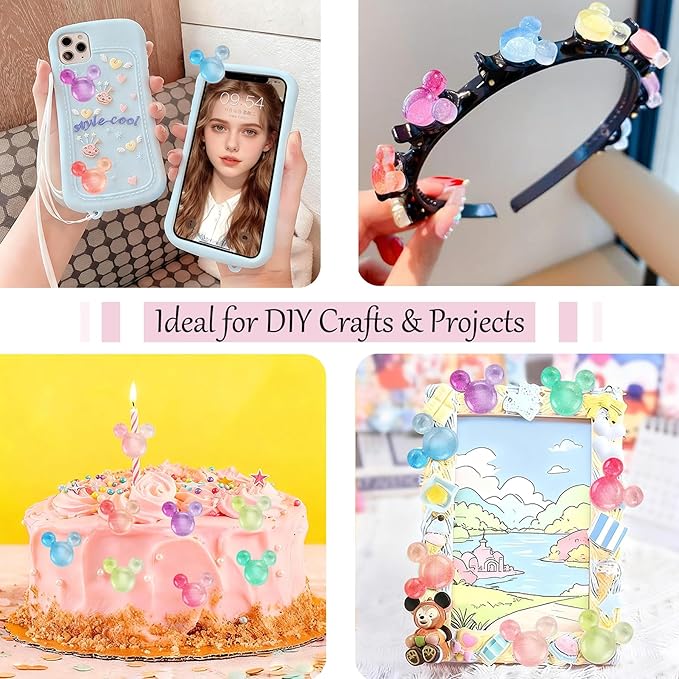 49Pcs Cute Slime Charms Bulk Set – Kawaii Accessories Flatback Resin Charms for Crafts, Mini Resin Animals Embellishments for Nail,Phone Junk Cases, Hairpins Scrapbooking& DIY Decoration (Gradient)