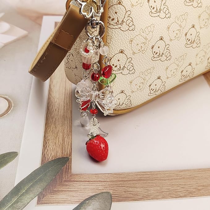 Cute Pink Keychain,Fuzzy Cat Keychain Aesthetic Y2K KeychainStylish KeychainsAccessories