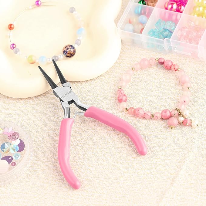 5-Inch Round Nose Pliers for Jewelry Making Wire Bending Tools Wire Looping Plier Small Needle Nose Pliers Smooth Jaws Mini Jewelry Making Supplies for Creating Bracelets Earrings Necklaces