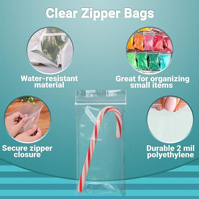 APQ Clear Plastic Reclosable Zipper Bags, 3 x 6 Inches. Pack of 1000 Reclosable Plastic Bags with Zipper Closure. 2 Mil Plastic Jewelry Bags. Waterproof Reclosable Zip Bags for Industrial Use