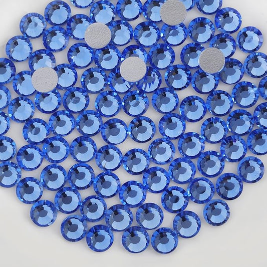 beadsland Flat Back Crystal Rhinestones Round Gems for Nail Art and Craft Glue Fix,Light Blue (4.6-4.8mm) SS20/1440pcs