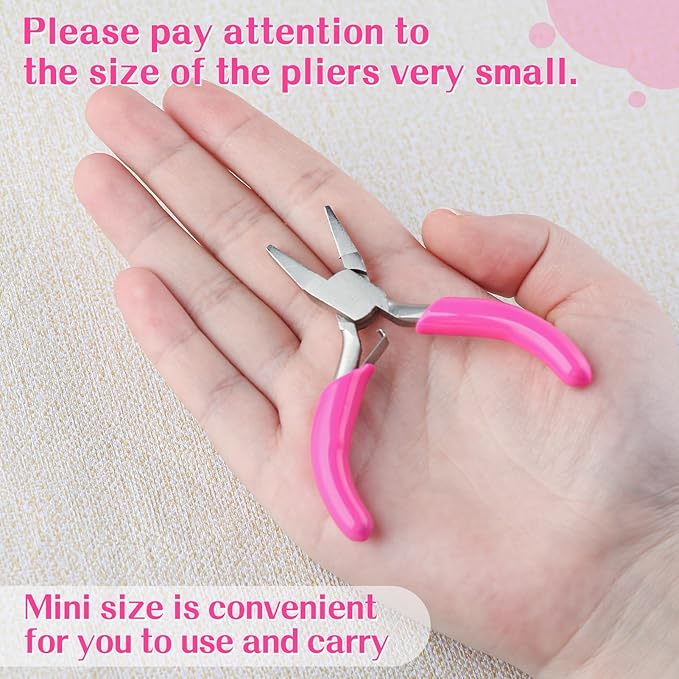 SPEEDWOX 3 Inch Duckbill Mini Flat Nose Pliers for Jewelry Making - Small Pliers, Smooth Jaw, Jewelry Tool