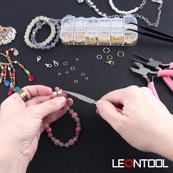 930 Pcs Jump Rings Lobster Clasps with Jewelry Pliers for Jewelry Making and Repair, Needle Nose, Round Nose Pliers and Wire Cutter, Tweezer, Thimble Ring for Wire Wrapping, Bracelets Crafts