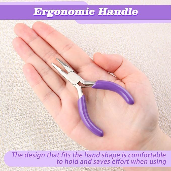3 Inches Chain Nose Pliers With Cutter Mini Needle-Nose Pliers Miniature Pocket Plier Mini Jewelry Pliers For DIY Jewelry Wire Bending Straightening Ring Fixing Cutting Soft Wires