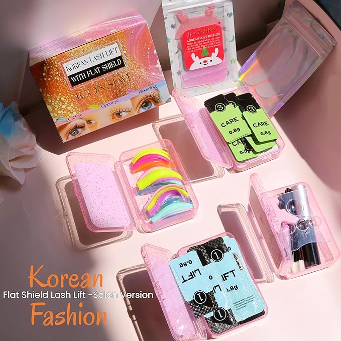 Korean Lash Lift Kit Korea Eyelash Lifting Starter Set Flat Shields Perming Lash Evenly Improve Success Of Lash Perm Curling Eyelash Thoroughly Professional Salon 15 Sachet Rapid 9 Minute Perm