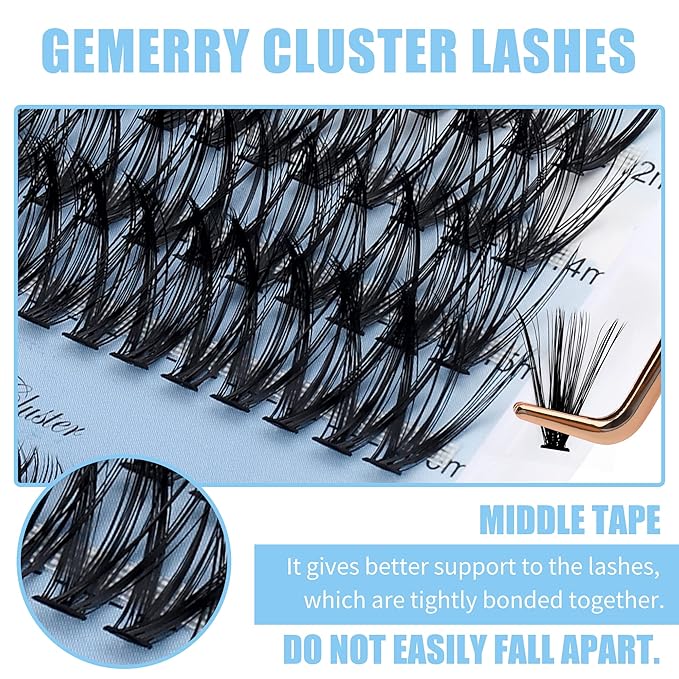 Natural Lash Clusters Eyelash Clusters 280 PCS D Curl Lash Clusters Eyelash Extensions Soft&Natural Individual Lashes Mink Cluster Lashes DIY At Home Lash Extension Clusters (30D/40D-D, 8-16mm)