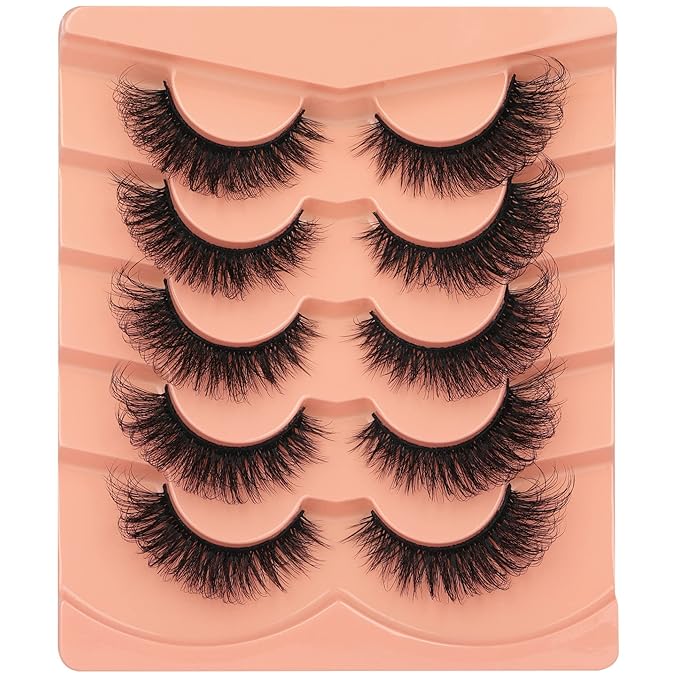 Natural Fox Eye Lashes Wispy False Eyelashes 18mm Fluffy Mink Lashes D Curl Fake Cat Eyelashes Multipack by TOOCHUNAG