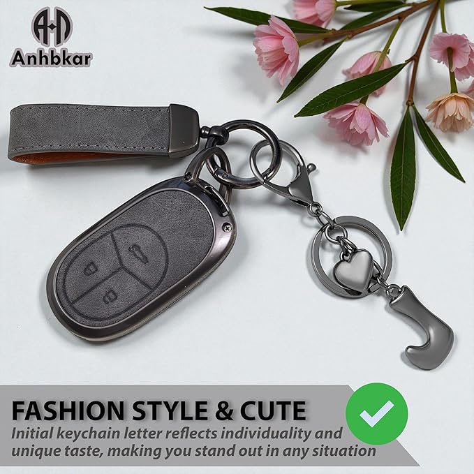 Heart Bubble Letter Keychain for Women, Girls - Cute Keychain with Initial - Alphabet Keychain for Bag Charm, Handbag