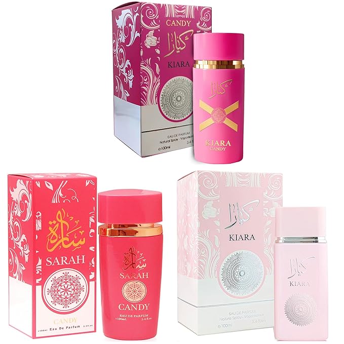 A CENTER Perfume Set for Women - Floral Long Lasting Fragrance with Jasmine, Rose & Lily of the Valley | 3.4 Fl Oz Each Women Cologne Gift Set (Sarah Candy,Ka Candy,KaPink)