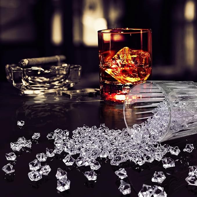 Vase Fillers, 2000 pcs 0.43 x 0.55 inch Fake Ice Rocks, Acrylic Ice Cubes Fake Rocks Fake Crushed Ice Rocks Acrylic Gems for Centerpieces