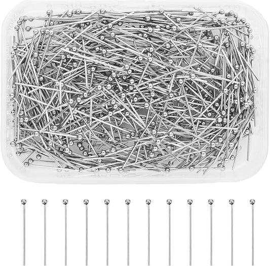 Mandala Crafts 1 Inch Stainless Steel Ball Head Pins for Jewelry Making Earring Making Supplies - 500 Jewelry Findings for Making Earrings DIY Bracelets Rosary Charms
