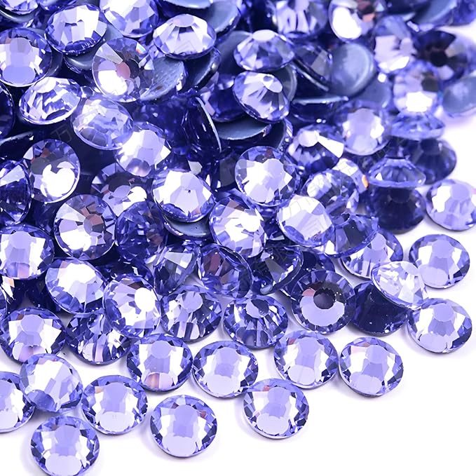 2880pcs Hotfix Rhinestones Flatback Crystal Rhinestones for Crafts Crafting Clothes Shoes DIY Decorations, 2.4mm SS8, Lt Violet
