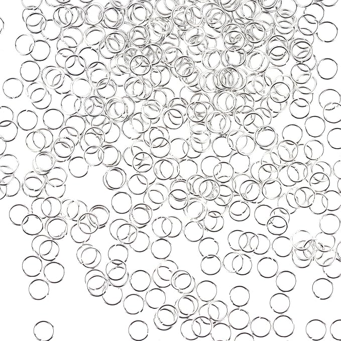 6mm Open Jump Rings Jewelry DIY Findings for Choker Necklaces Bracelet Making, Silver, 1000 PCS