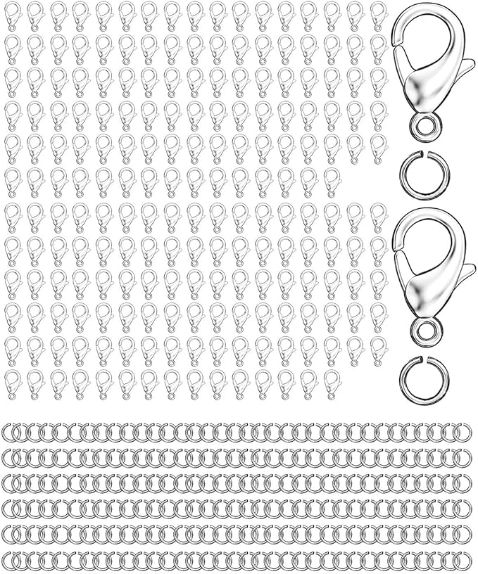 700Pcs Lobster Claw Clasps and Open Jump Rings Set,Lobster Clasps for Jewelry Making Bracelet Clasp and Closures for DIY Necklace Jewelry Anklet