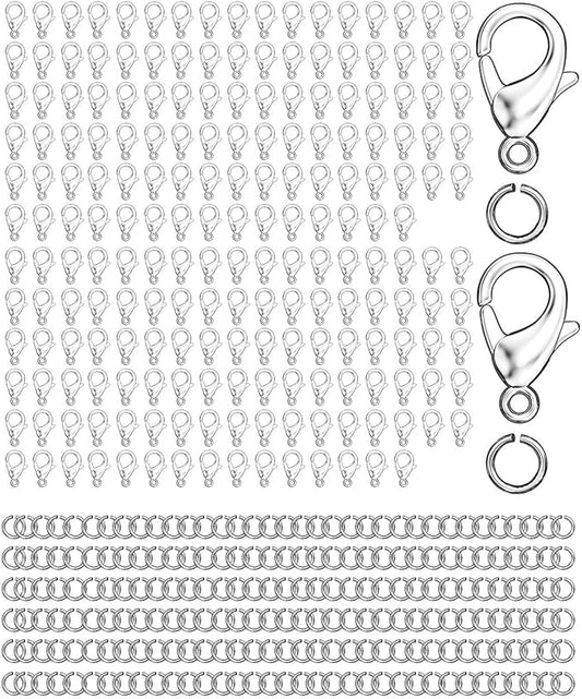 700Pcs Lobster Claw Clasps and Open Jump Rings Set,Lobster Clasps for Jewelry Making Bracelet Clasp and Closures for DIY Necklace Jewelry Anklet