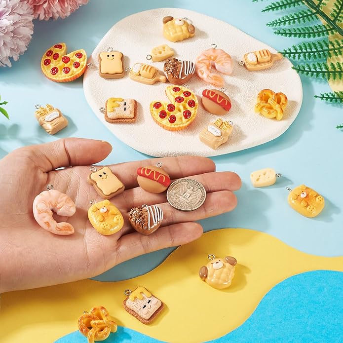 Craftdady Resin Plastic Miniature Food Snack Pendants Charms Ice Drink Juice Pendants Cute Bottle Fruit Keychain Charms Hang Ornament for DIY Craft Earring Bracelet Necklace Jewelry Making