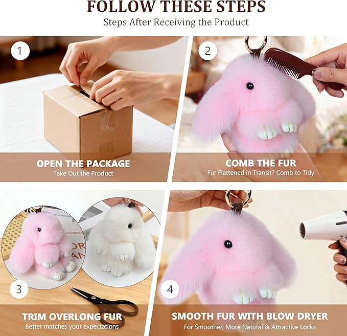 Cute Plush Keychain, Car Pendant, Bag Purse Backpack Charm Accessory, Gift for Girls Women