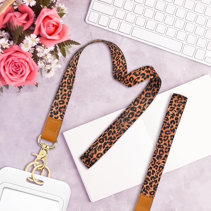 Cool Leopard Wristlet Keychain, Wrist Lanyard Key Chain For Women Men Car Keys Id Holder Card Phone Wallet Camera