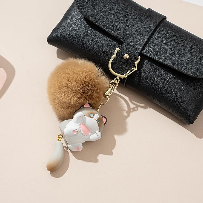 Cat Keychain bag charms for handbags Cute Keychains for Women Kawaii Cat Backpacks Accessories cat plush keychain