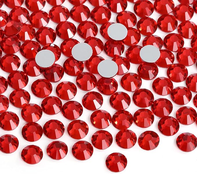 Jollin Glue Fix Crystal Flatback Rhinestones Glass Diamantes Gems for Nail Art Crafts Decorations Clothes Shoes(ss10 2880pcs, Siam)