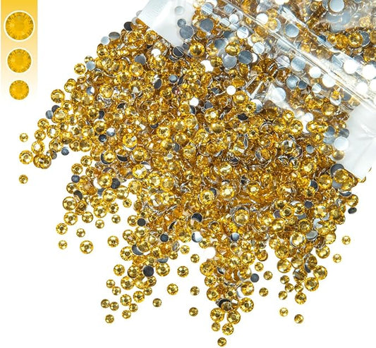 3mm 4mm 5mm Mix Bag Resin Rhinestones for Crafting Flatback Jelly Stones Bulk Diamonds Crystals Gems Charms for Nails Face Eyes Makeup Mugs Tumblers Bottles DIY Crafts Clothes Shoes