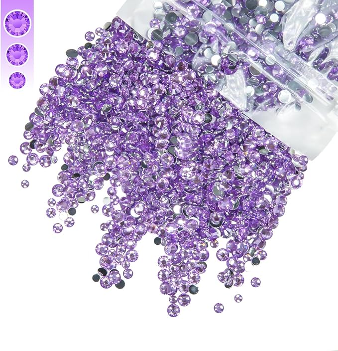 3mm 4mm 5mm Mix Bag Resin Rhinestones for Crafting Flatback Jelly Stones Bulk Diamonds Crystals Gems Charms for Nails Face Eyes Makeup Mugs Tumblers Bottles DIY Crafts Clothes Shoes