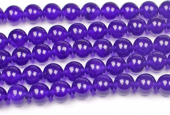 MJDCB Stone Beads Purple Jade Round Loose Beads for Jewelry Making DIY Bracelet Necklace (8mm)