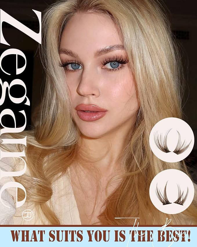 Brown Lash Clusters With Bottom Eyelash Clusters Natural Look Cluster Eyelash Extensions 300Pcs Dark Brown Wispy Lash Clusters D-Curly Individual Lashes 10-16MM by Zegaine