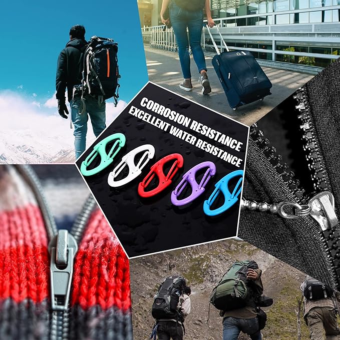 Moxweyeni 20 Pcs Zipper Clip S Carabiner Clips Small Alloy Snap Hook Anti Theft 1. 6 Inch Mini Dual Wire Gate Interlocking Keychain Clip Attachment for Women Men Camping Hiking