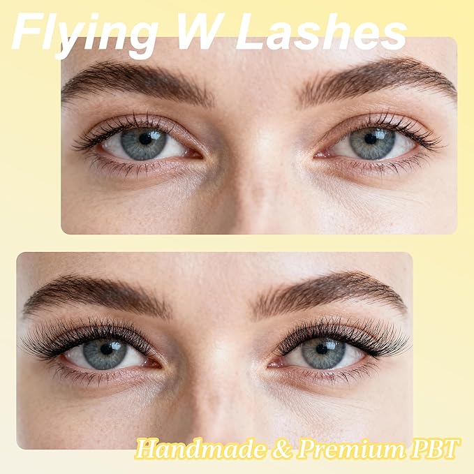 GLAMLASH W Eyelash Extensions 3D Volume Premade Fan Natural Soft Matte Lash Professional Salon Supplies (3D,0.07,D,9-14mm,Fox)
