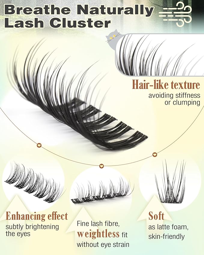 Wispy Lash Clusters Natural Fluffy Cluster Eyelash Extensions 168Pcs Waterproof Individual Lash Extensions10-16mm Eyelashes Clusters for DIY by Goddvenus （CC Curve）