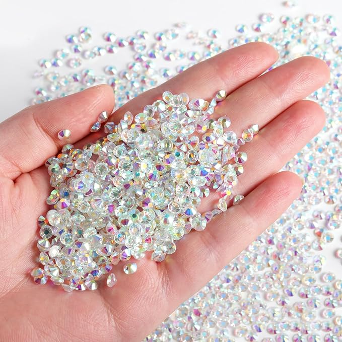 Beadsland Flatback Rhinestones Bulk,14400pcs Crystal Rhinestones for Nails Crafts Clothes DIY Decoration, Transparent AB, SS16, 3.8-4.0mm